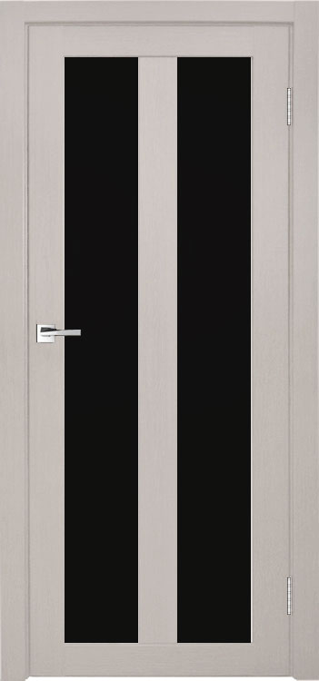 Фото Межкомнатная дверь Легенда Z-5 тон Белая лиственница Остекление Лакобель черное