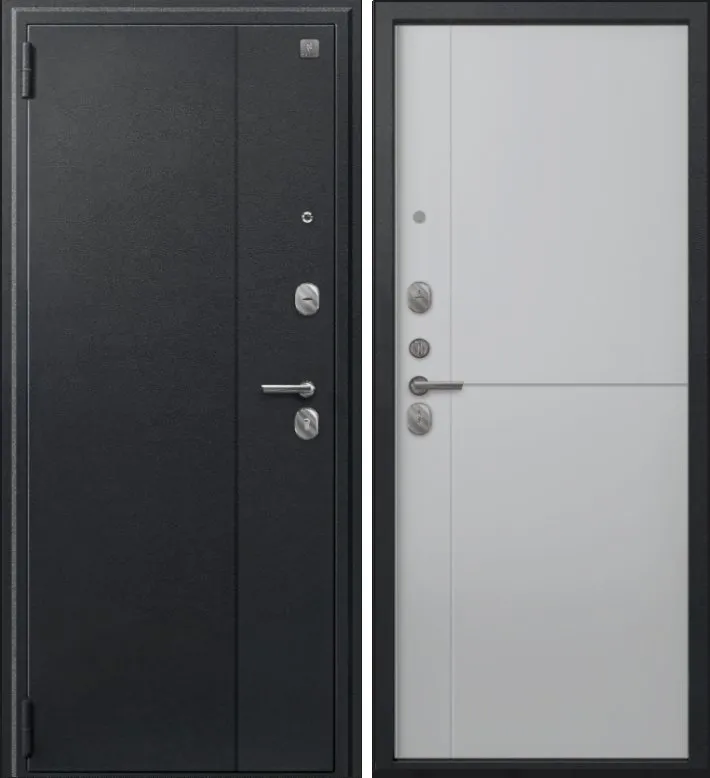 Дверь A-05 черный сатин - бетон светлый DIS007335